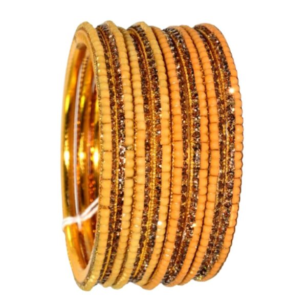 Jaipuri Designer Golden Brass Bangles set Pack of 4