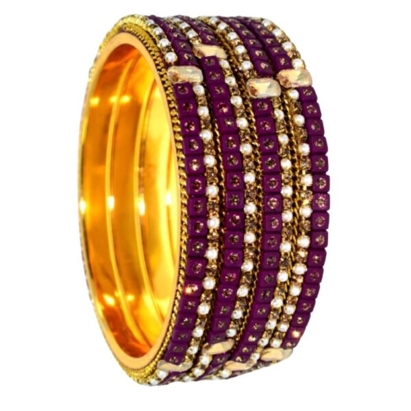 Jaipuri Designer Golden Brass Beads Bangles3 set Pack of 4