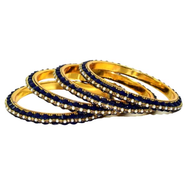 Jaipuri Designer Golden Brass Beads Bangles3 set Pack of 4