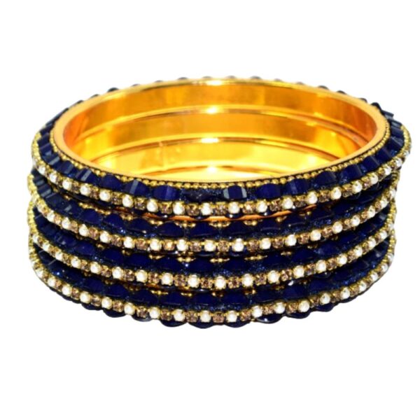Jaipuri Designer Golden Brass Beads Bangles3 set Pack of 4