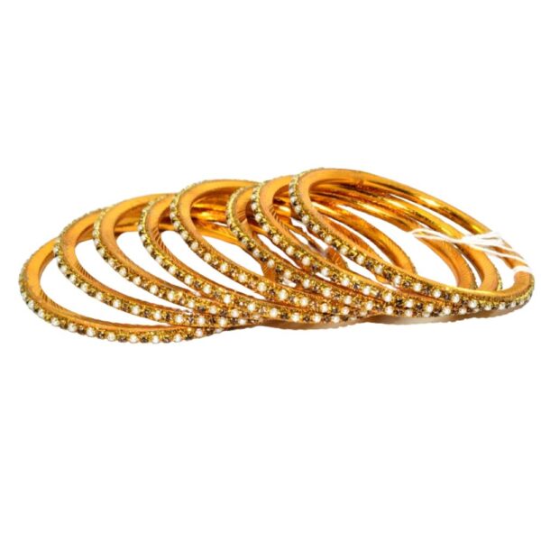 Jaipuri Designer Golden Brass Bangles set Pack of 8