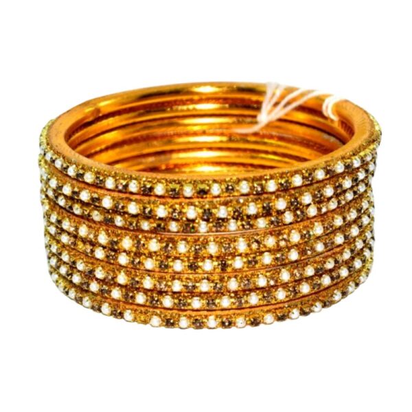 Jaipuri Designer Golden Brass Bangles set Pack of 8
