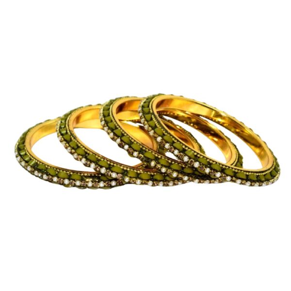 Jaipuri Designer Golden Metal Bangles Pack of 4