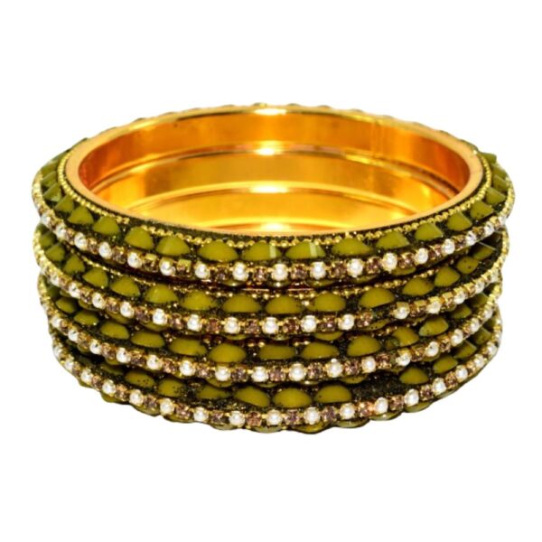Jaipuri Designer Golden Metal Bangles Pack of 4