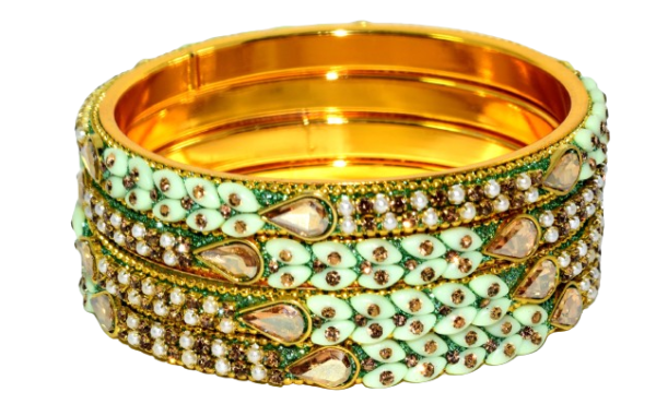 Jaipuri Designer Golden Metal Bangles