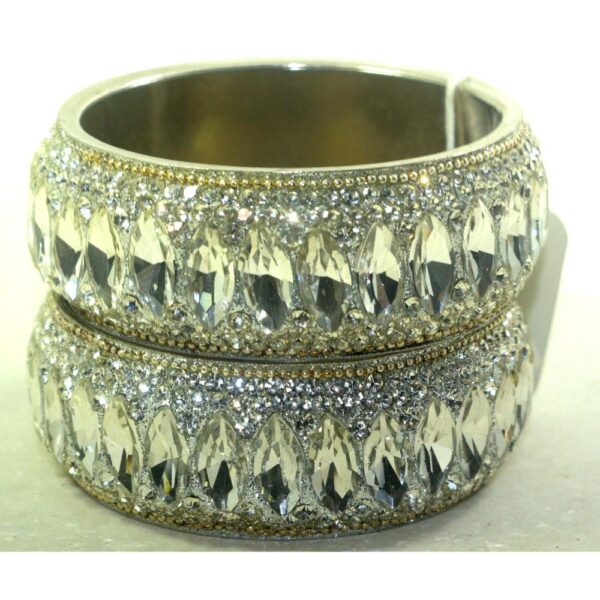 Jaipuri Fancy Designer Golden Brass crystal Kangan set Pack 0f 2