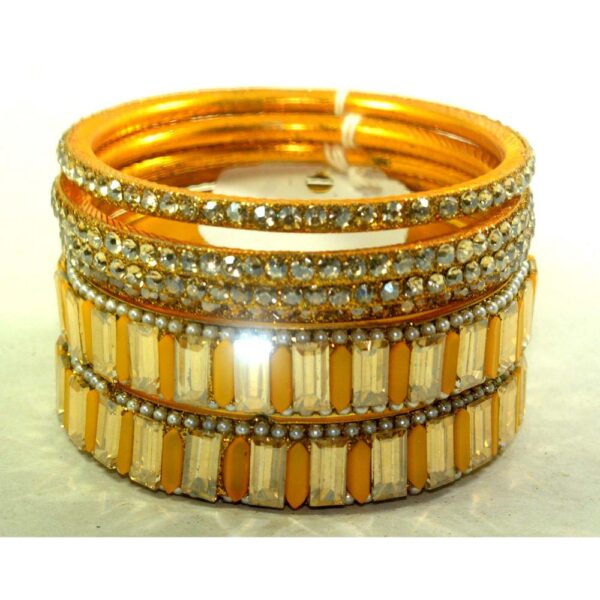 Jaipuri Fancy Designer heavy golden crystal Kangan set Pack 0f 6
