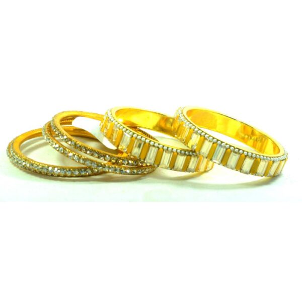 Jaipuri Fancy Designer heavy golden crystal Kangan set Pack 0f 6
