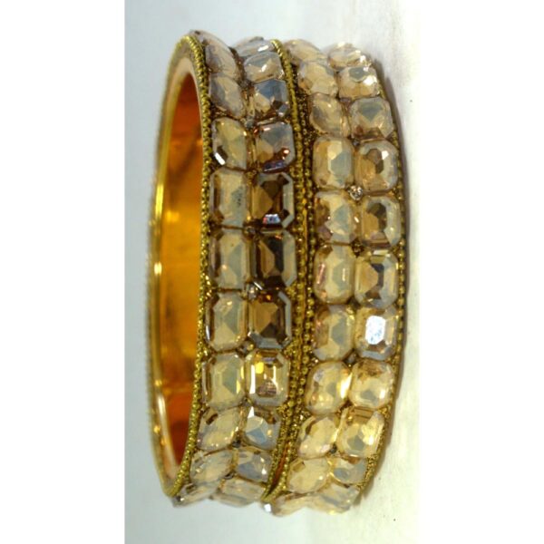 Jaipuri Fancy Designer heavy golden crystal Kangan set Pack 0f 2