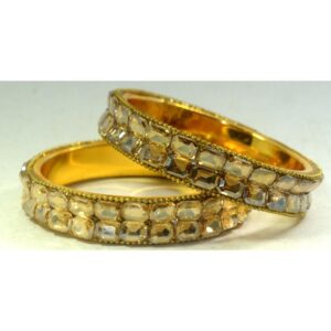 Jaipuri Fancy Designer heavy golden crystal Kangan set Pack 0f 2