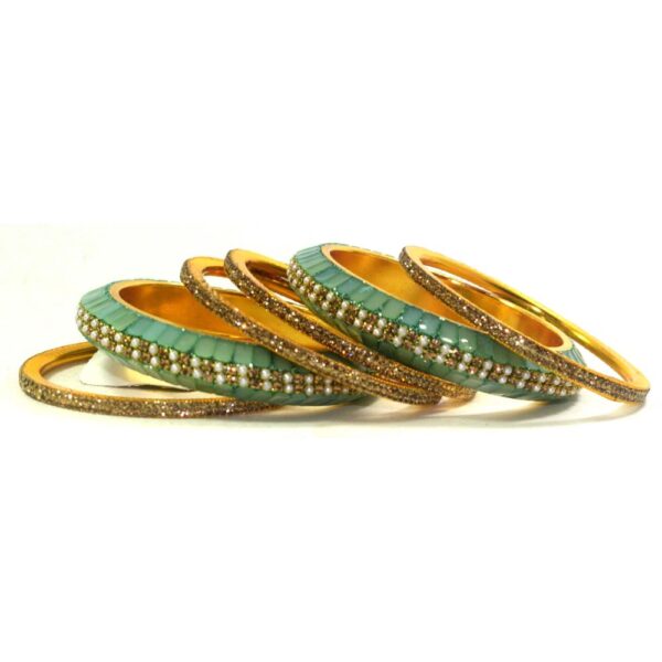 Jaipuri Fancy Designer golden Beads kangan set Pack 0f 6