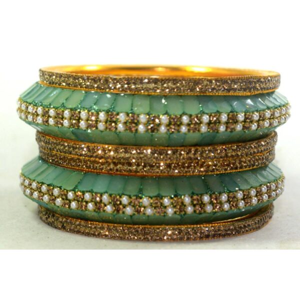 Jaipuri Fancy Designer golden Beads kangan set Pack 0f 6