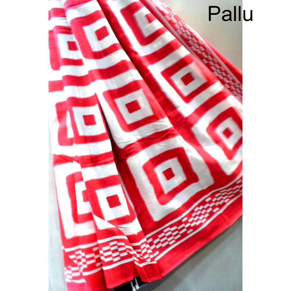 Hand Block Printed Mulmul cotton saree-04
