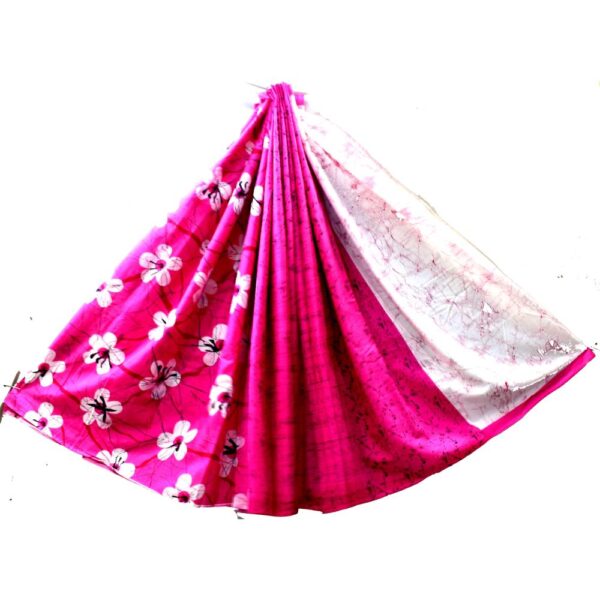 Hand Block Printed Mulmul cotton saree-06