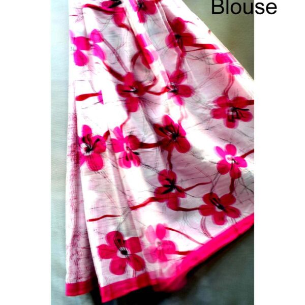 Hand Block Printed Mulmul cotton saree-06