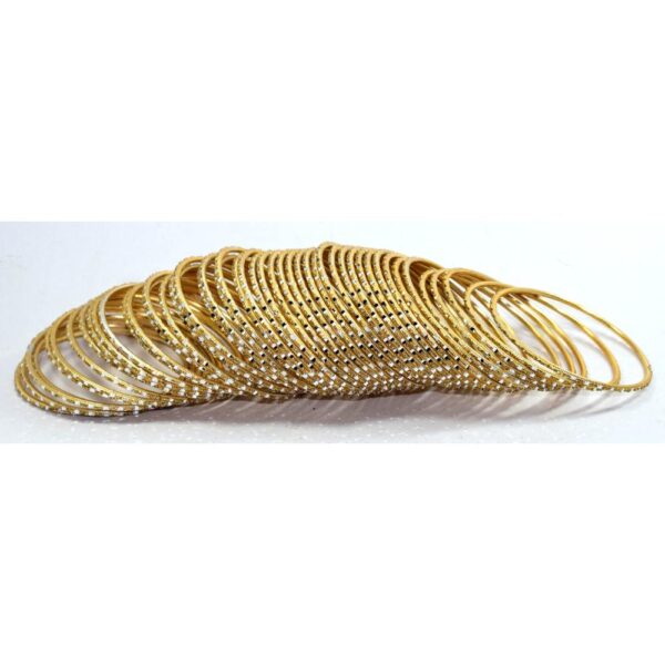 Sparkles Alloy Silver Metal Bangles Pack of 48