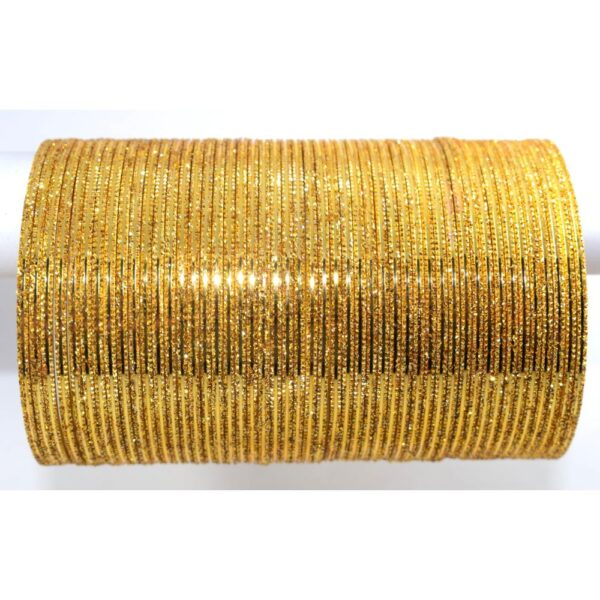 Sparkles Alloy Golden Metal Bangles Pack of 48