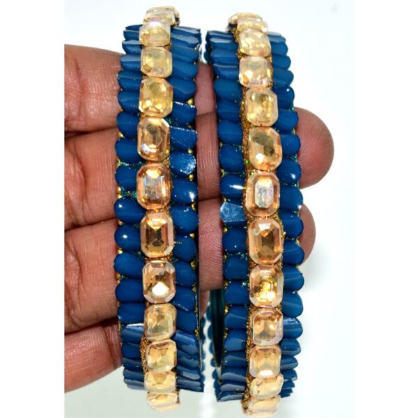 Jaipuri Designer Fancy Glass stone kada set