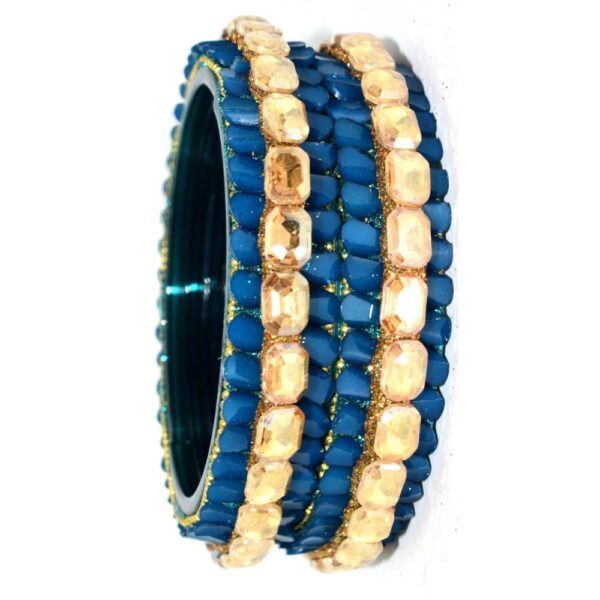 Jaipuri Designer Fancy Glass stone kada set