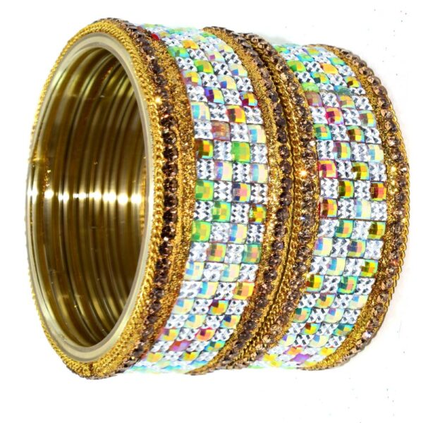 Jaipuri Designer Fancy Glass stone kada set