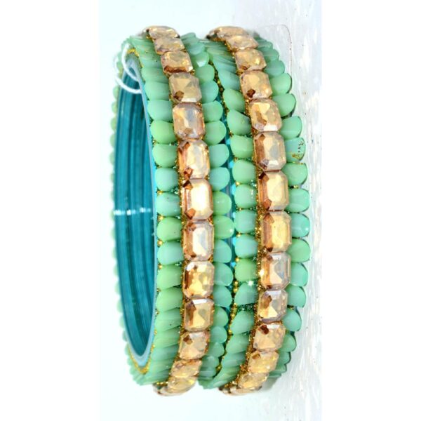 Jaipuri Designer Fancy Glass stone kada set