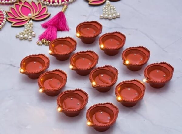 Water Sensor Diya for Home Decoration - 6 Pcs Electric Flameless & Smokeless LED Diya Lights, Candle for Home Decor, Diwali Festivals Decoration,Christmas,New Year,
