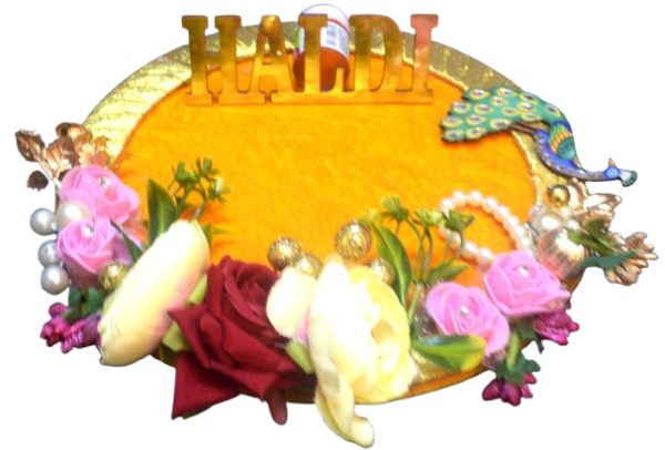 wood Wedding Haldi Ceremony Tray