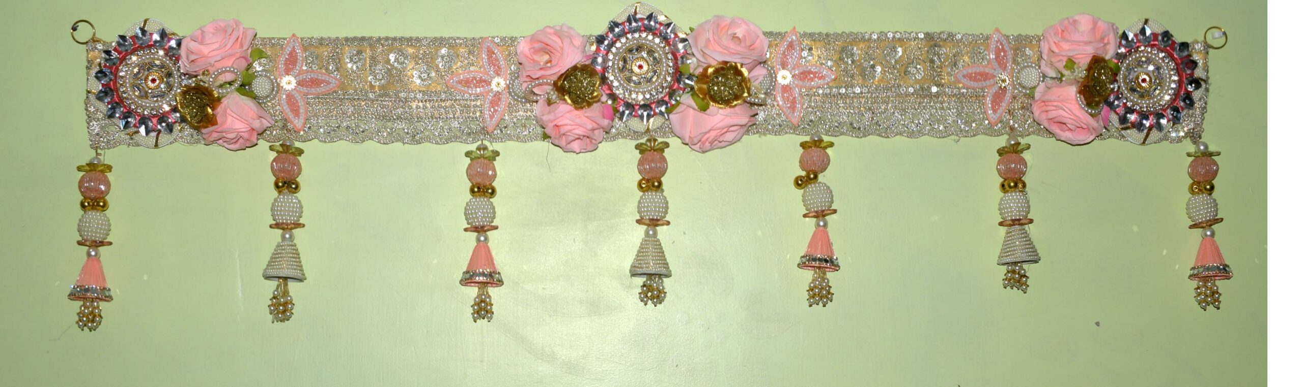 Home Pink Rose Entrance Door Toran