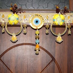 Home Entrance Yellow Silver Theme Door Toran