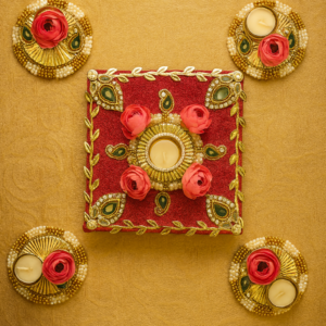 Rangoli Chowki with Tealight Holders