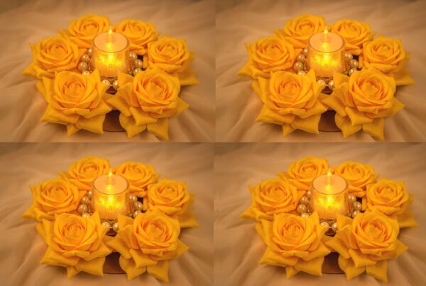 Yellow Rose Flower Rangoli