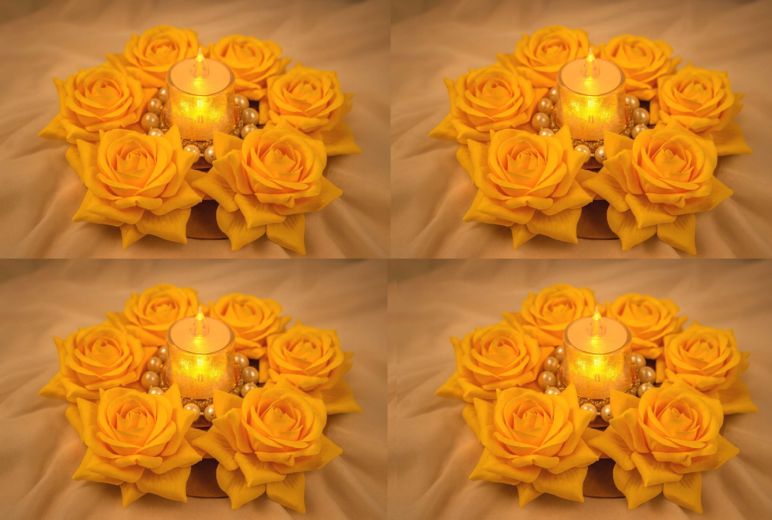 Yellow Rose Flower Rangoli