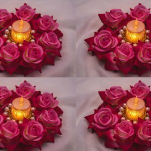 Pink Floral Design Rangoli for Diwali