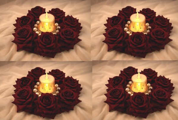 Artificial Rose Flower Rangoli