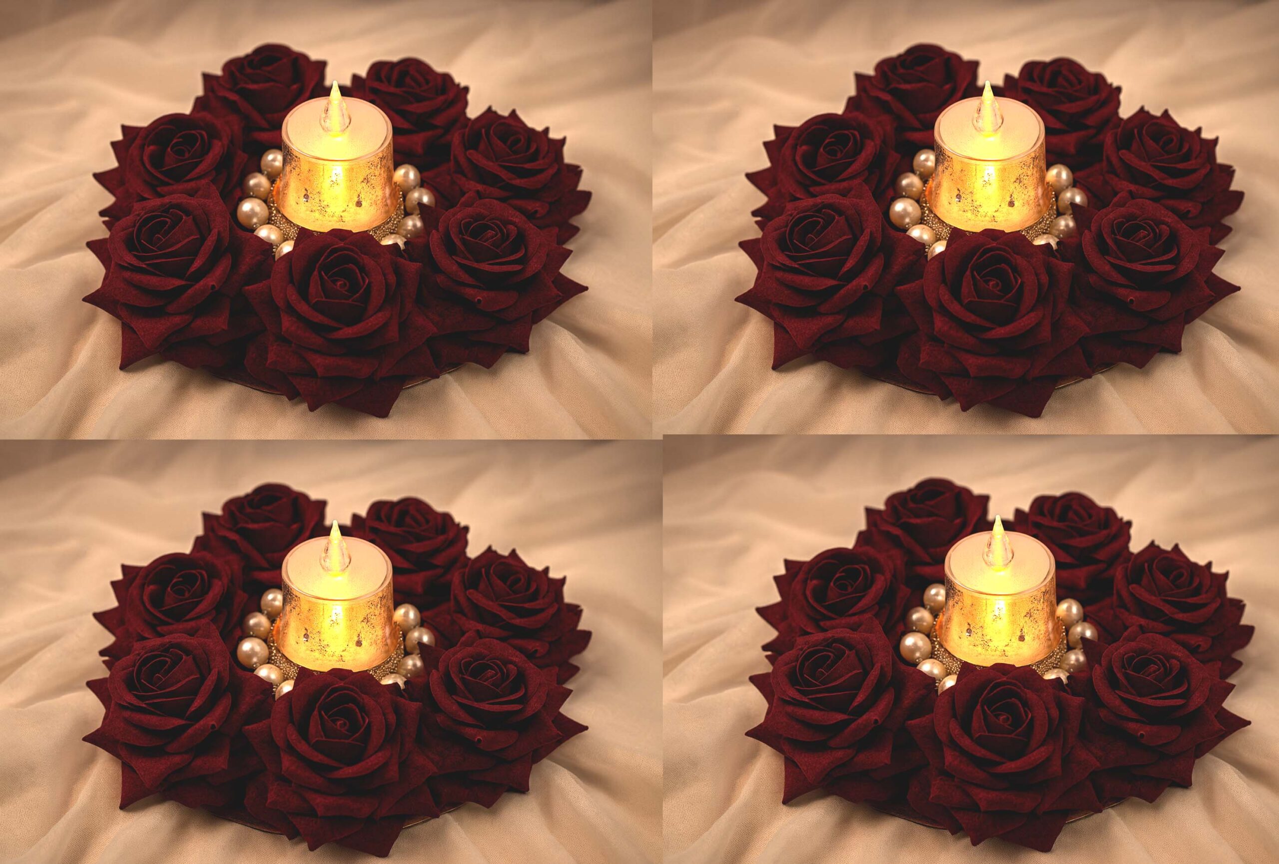 Artificial Rose Flower Rangoli