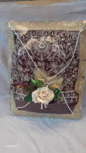 Bridal saree packing in Gwalior with elegant wedding trousseau design by Mokshika Art & Craft