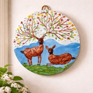 Handmade deer wall art resin decor for living room and home decoration